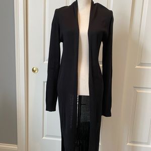 Floor length black cardigan